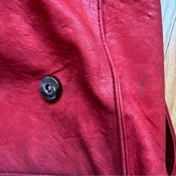 ASOS Vegan Leather Backpack Purse Pink White Scalloped Boho Prairie Cottage Cute - Picture 5 of 7